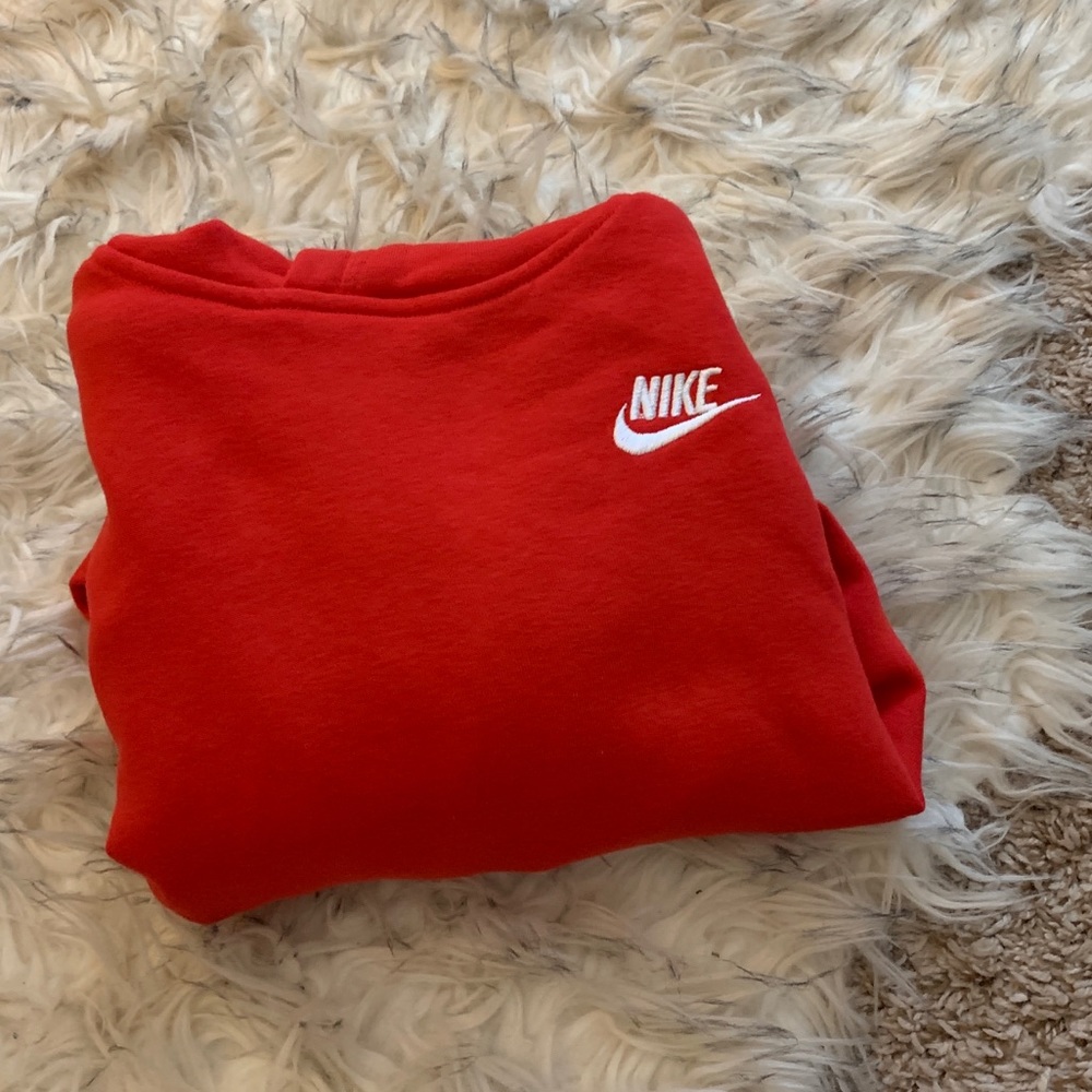 girls red nike hoodie